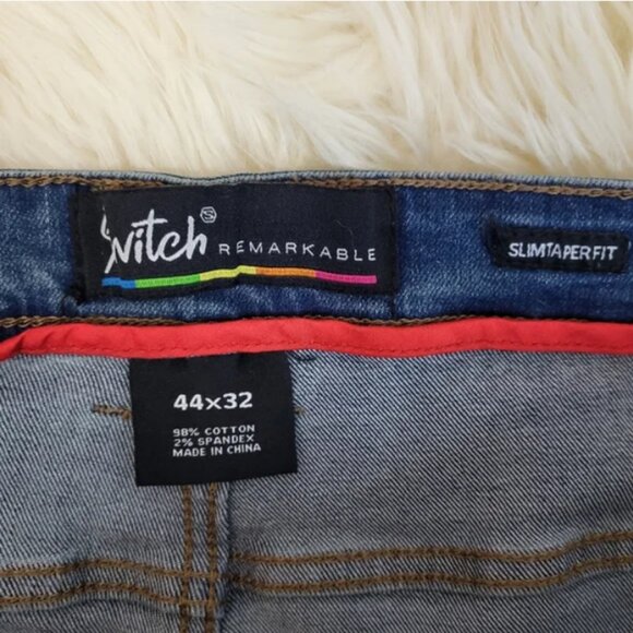 Switch Remarkable Slim Tapered Embroidered Distressed Painted Jeans - Picture 2 of 3